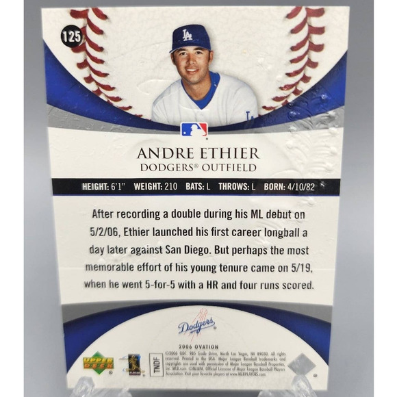 Andre Ethier, Dodgers Rookie Card, 852/999 Upper Deck Baseball Card - Picture 2 of 3